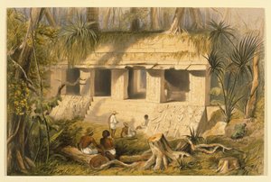 Principle Court of the Palace at Palenque, illustration fra 